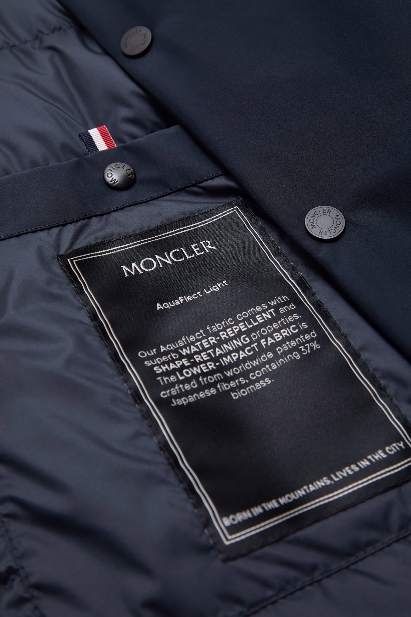 Lanques Leather-Trimmed Short Down Jacket Men Navy Blue Moncler 8